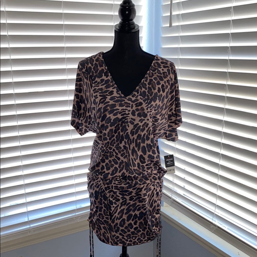 Leopard Print V-Neck Coverup Small